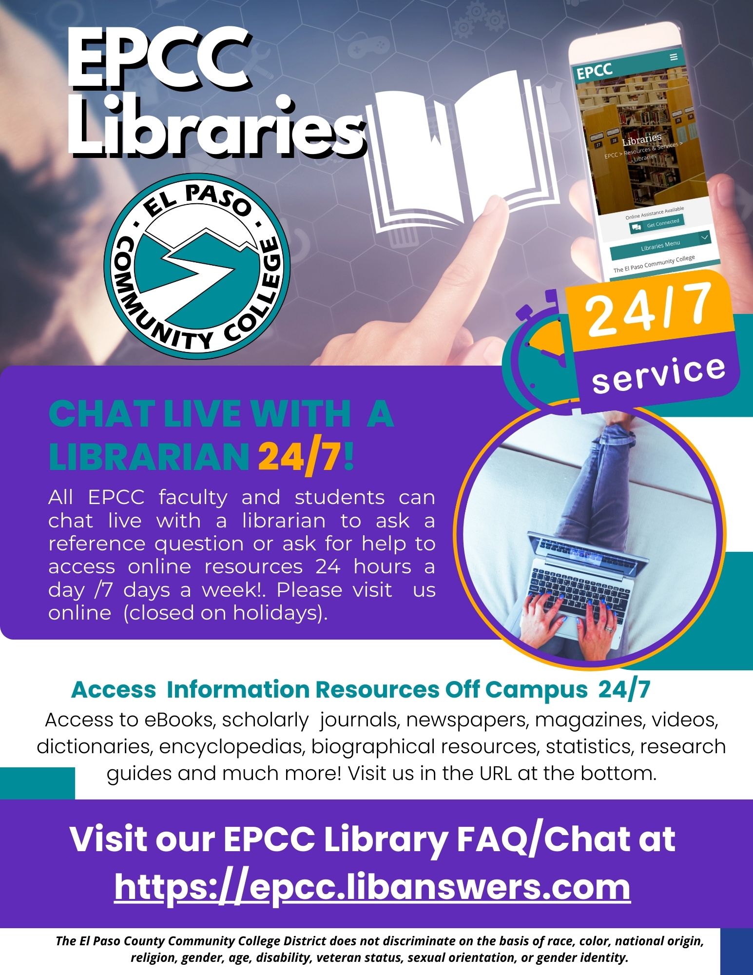 Epcc Library News - Library Chat Services Now 24/7 Over Winter...