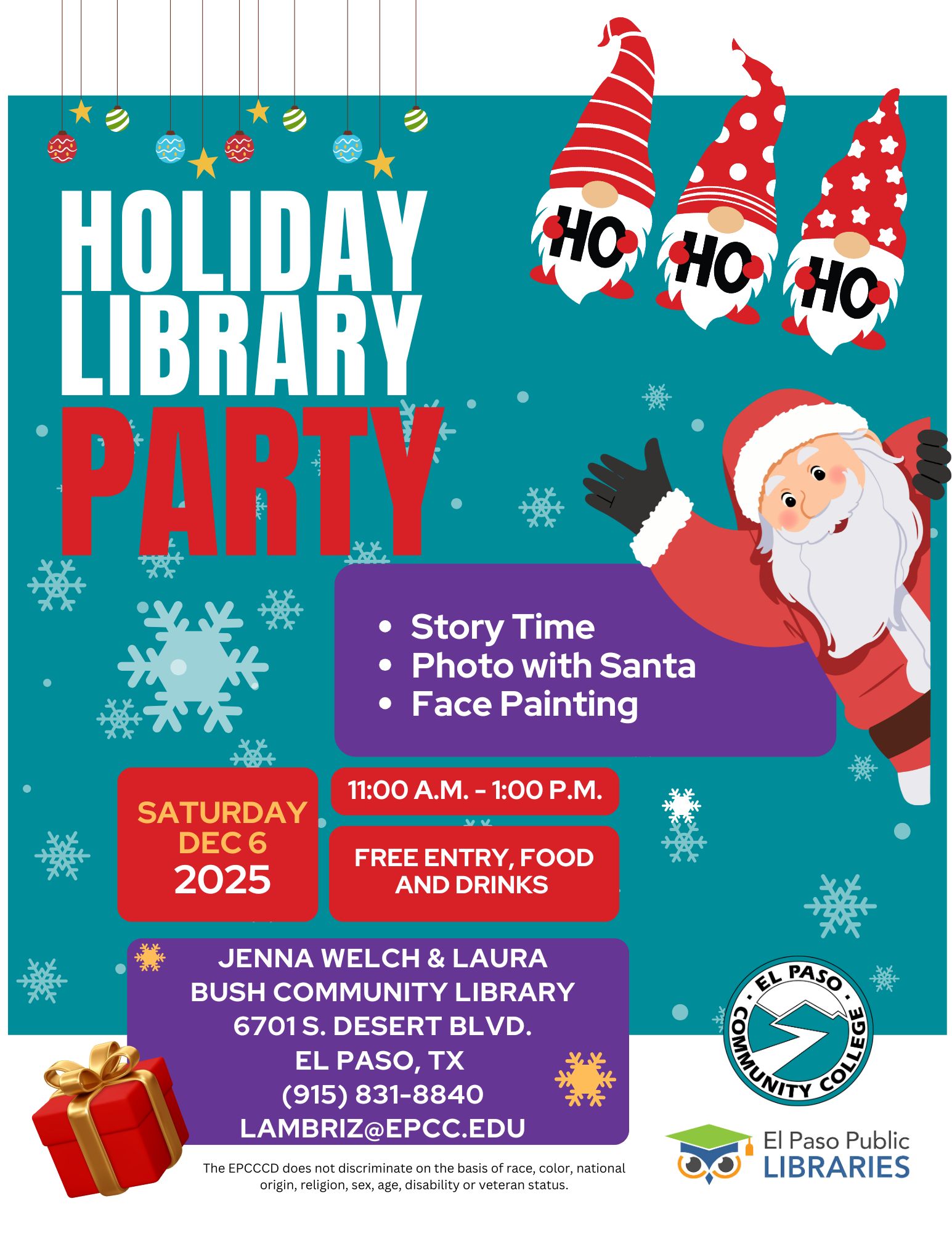 Epcc Library Events - HOLIDAY LIBRARY CELEBRATION