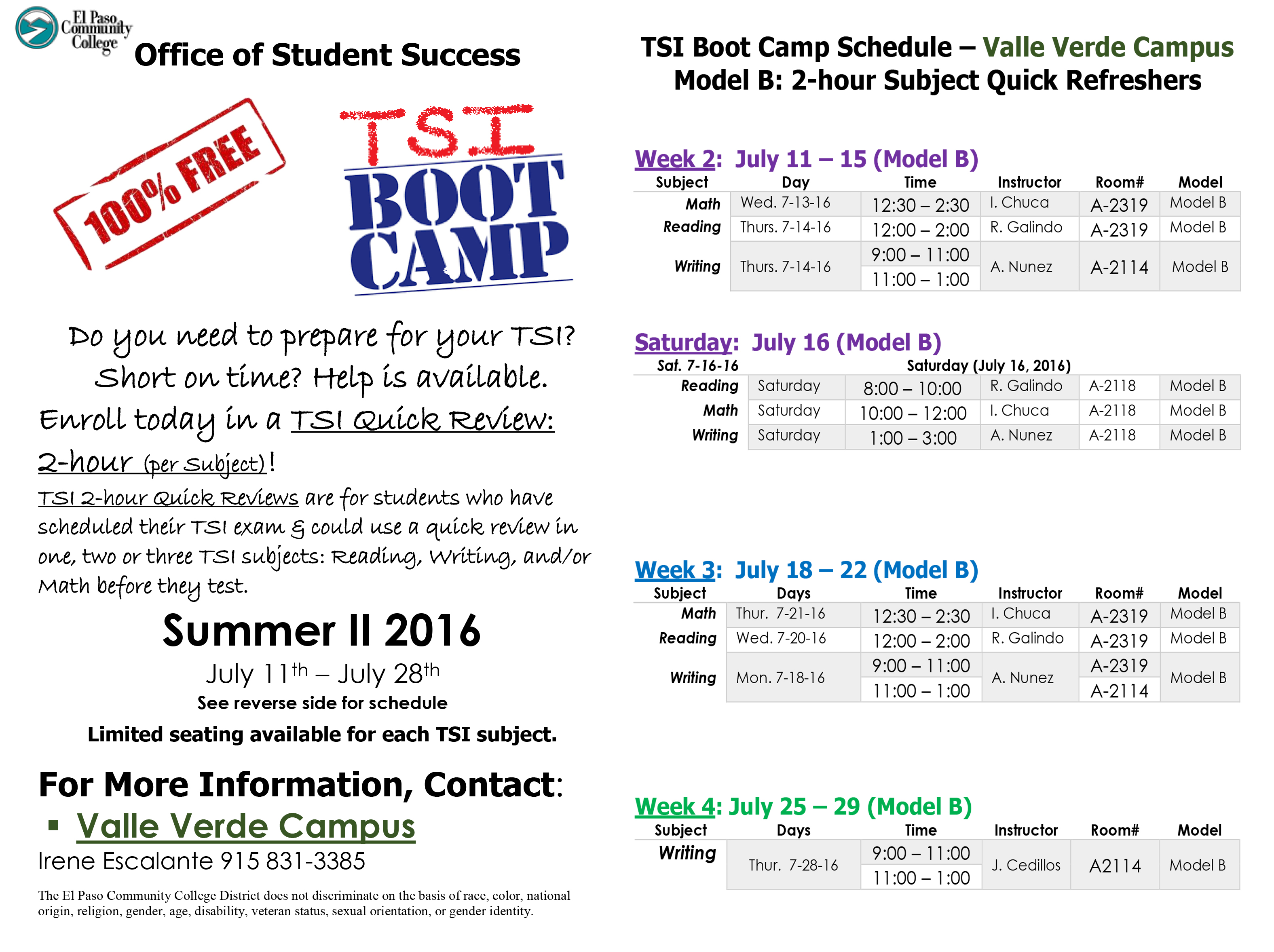 Tsi Math Bootcamp News - TSI Boot Camp 100% FREE